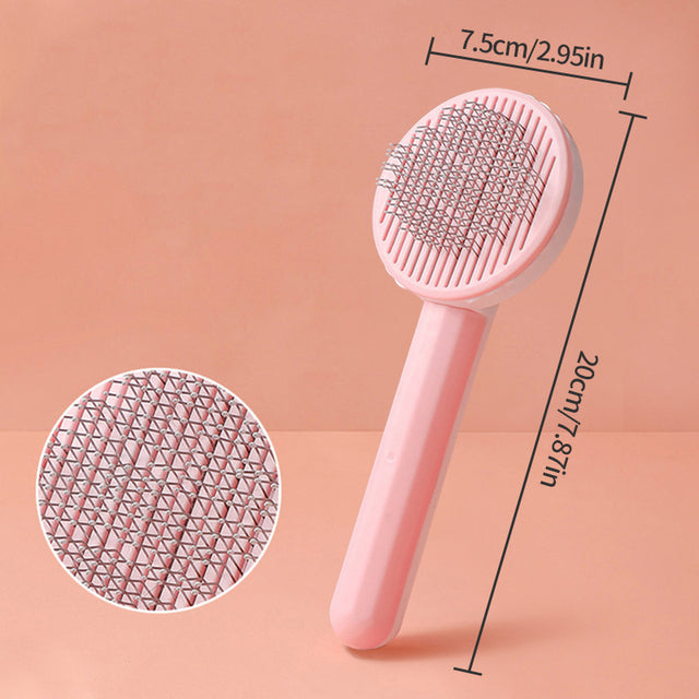 Self-Cleaning Pet Grooming Slicker Brush for Cats & Dogs