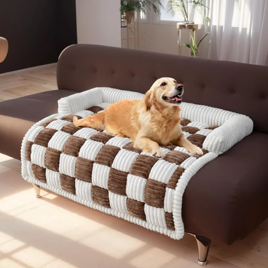 Checkered Plush & Cosy Warm Pet Bed