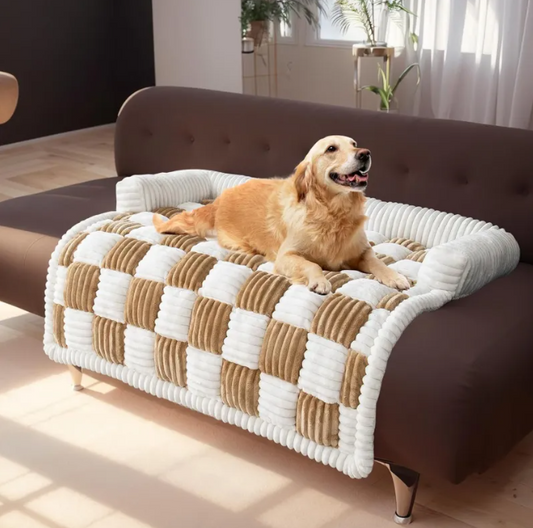 Checkered Plush & Cosy Warm Pet Bed
