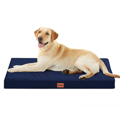 HIMEET- Indestructible Dog Bed with Durable Oxford Frame Extra Large Dog Bed 42 Inch Navy Waterproof Dog Bed XL Outdoor XLarge Dog Bed Washable XL Dog Bed for CreatJumbo Dog Bed for Huge Dogs